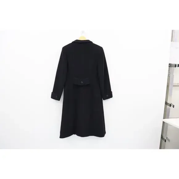 Cinzia Rocca Designer Womens Wool Blend Black Coat US Size 12 Made in Italy
